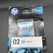 Genuine HP 02 Light Cyan Color Original Ink Printer Cartridge - NEW - Expired