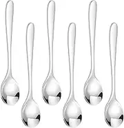 CVNRCLP 6-Piece Stainless Steel Egg Spoons Set - Perfect for Soft Boiled Eggs & Breakfast Delight (RES6)