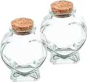 STOBAZA 2Pcs Transparent Glass Wish Jars with Corks Multipurpose DIY Bottles for Crafts Party Favors and Home Decor for Creative Projects and present Packaging