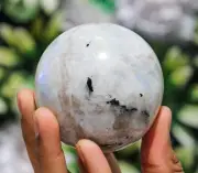 Small 70MM Natural Rainbow Moonstone Healing Spirit Aura Metaphysical Sphere