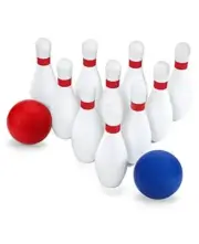 Kids Bowling Set with 10 Soft Foam Bowling Pins & 2 Balls, Indoor Outdoor
