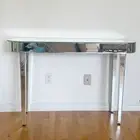 Elegant &Charm Unique Mirror Console Table Mirrored Desk for Jewelry Collections