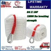 2 Pack Twisted 3 Strand Boat Anchor Mooring Rope Dock Line w/ Thimble 3/4"x150'