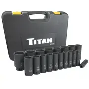 Titan 42319 19-Piece 1/2" Drive SAE Deep Impact Socket Set