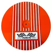 Big Block Chevy 454 Flag Logo - 13" Round Air Cleaner Kit - Orange - Ansen USA