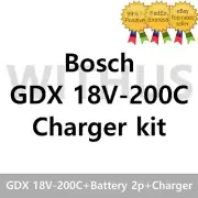 Bosch GDX 18V-200C Cordless Li-ion Brushless Driver 6.0Ah Battery 2p Charger Kit