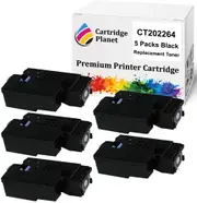 5 Pack Black Compatible Toner Cartridge for Fuji Xerox CT202264 (2000 Pages) for Fuji Xerox DocuPrint CM225fw CM115w CP225w CP116w CP115w CM225 CM115 CP225 CP116 CP115