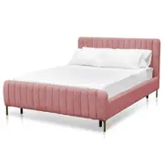 Korey King Sized Bed Frame - Blush Peach Velvet