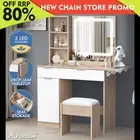 ALFORDSON Dressing Table Stool Set LED Vanity Desk Makeup Mirror Drawers Oak