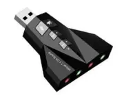 DA300 Virtual 7.1 Channel USB Sound Adapter for 2 Analog PC Headsets to Computer