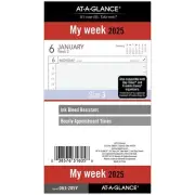 At a Glance 2025 Weekly Planner Refill Ink Bleed Resistant 3x6 Ring Pages