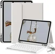 GKABXY Keyboard Case for iPad Air 6th 11 inch 2024 / iPad Air 5th Generation (2022) / iPad Air 4th Gen (2020) 10.9 Inch with Pencil Holder, Magnetically Detachable Bluetooth Keyboard, Gray