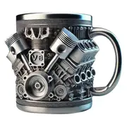 Personalized Engines Stainless Steel Mug,Creative 3D Car Engine V8