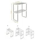 Adjustable Double Layer Microwave Shelf Space Saving Kitchen Storage Stand