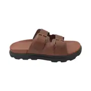 UGG Men's Capitola Buckle Slide Cognac Brown Leather Sandals 1153102