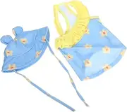 VERDANVERSE 1set Dog Swimsuit Set with Adjustable Straps Breathable Pet Bikini and Hat for Beach Pool Fun Bathing Suit for Small Dogs and Puppies