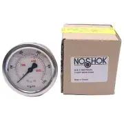 NOSHOK 25-911-1000-PSI/kPa Pressure Gauge, 1000psi/kPa, 1/4in NPT, ø2.5in