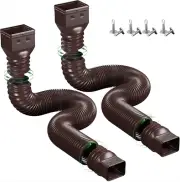 2 Pack Rain Gutter Downspout Extensions Flexible,Universal Drain Downspout Exten