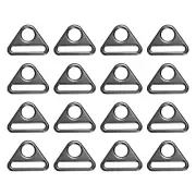 16 Pcs 1 3/4 Inch Triangle Buckles Adjuster Triangle D Rings Strap, Dark Silver