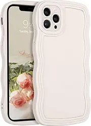 YINLAI for iPhone 11 Pro Case Cute Curly Wave Frame Shape Soft TPU Silicone Cover for Women Men Camera Protection Shockproof Phone Case for iPhone 11 Pro 5.8", White
