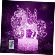 3D Unicorn Night Light, LED Illusion Lamp with Remote Control and 16 Colors 4