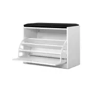 Artiss Shoe Cabinet Bench Storage Rack Organiser Drawer White 15 Pairs