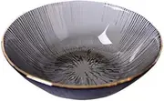 Transparent Tableware with Gold Rim Transparent Glass Bowl and Plate Set Home Dessert Salad Tray Dinner Service Kitchen Tableware Gray, Transparent-Grey||Middle