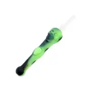 Stratus Silicone Skull Dipper With 14mm Quartz Tip, Black/UV Slime