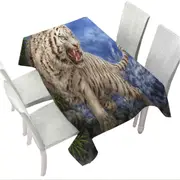 Cool Wild Animal Painting Ocean White Tiger Tablecloth