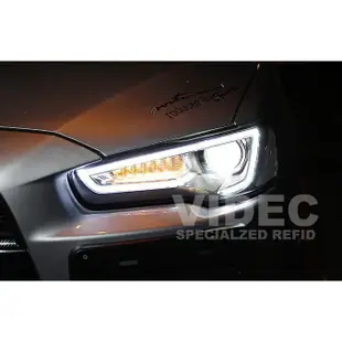 威德汽車 HID 三菱 LANCER IO FORTIS 鯊魚頭 總成式 魚眼 大燈 惡魔眼 樣式 方向燈跑馬