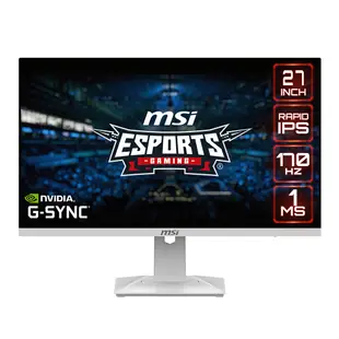 MSI 微星 G274QRFW 27吋 白色 2K 螢幕 170Hz 1ms IPS 電競螢幕 螢幕 顯示器 電腦螢幕