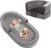 KidZest Portable Toddler Travel Bed, Kids Travel Bed Sofa Chair, 2-in-1 Toddler Floor Bed, Foldable Toddler Bed