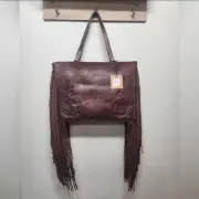 NWT Ariat Shoulder Bag Western Fringe Concealed Carry Leather Tooling Purse