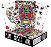 AQUARIUS Sugar Skulls Playing Cards, Colourful Sugar Skull Themed 54-Card Poker Deck, Officially Licensed Aquarius Merchandise, Vibrant Designs for Card Games and Collectibles