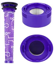 Replacement Filter Set for all Dyson V7 & V8 Vacuum Cleaner - Pre-Filter + HEPA Post-Filter Set - Part # 965661-01 / 967478-01