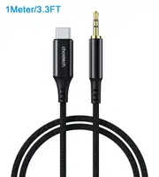 Choetech AUX006 USB-C to 3.5mm Audio Braided Cable Black 1M