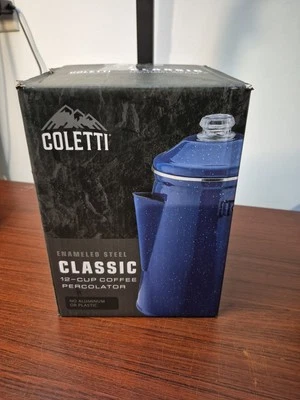 Classic Percolator Coffee Pot — The Most Nostalgic Camping Coffee 12 Cup Blue