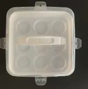 Cupcake White Container Clear with Lock Clips & Handle, 1/Pk
