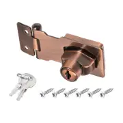 2.5Inch Keyed Hasp Locks Twist Knob Locking Keyed Different, Copper
