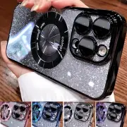 iPhone 14 15 Pro Max Magsafe Shockproof Plating armor matte glitter Case Cover