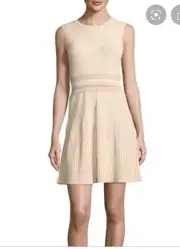 BCBG MAXAZRIA Mini Dress Sz Small Wilma Knit Fit & Flare Striped Sleeveless NWT