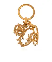 Versace Logo-Engraved Charm Keychain One size golden