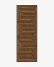 75' x 215' | Machine Washable Runner Rug | Kid & Pet Friendly | Indoor Rug | Labyrinth Brown & Orange Rug by Jonathan Adler | Ruggable