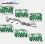 120 Surgery Scalpel Blades Assorted w/ Stainless Steel Scalpel Handles #3 + #4