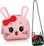 [CONGARTENO] Girls Rabbit Purse Bag 2 Pack Kawaii Purses Rabbit Coin Pouches for Girls