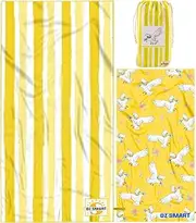 Sand Free Beach Towel, Microfibre Quick Dry Towels with Double-Sided Printing, Cabana Stripe Oversized 180×90cm Pool Towel, Australian Design Poncho for Travel, Camping, Swim (Cockatoo)