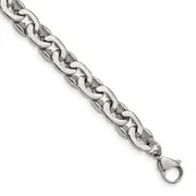 Stainless Steel Chisel Polished 8.25 Inch Oval Link Bracelet