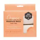 Ever Eco Organic Cotton Reusable Eco Friendly Muslin Produce Bags (4 Large Bags)