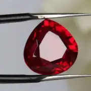 AAA 9 CT+ FL Natural Mozambique Blood Red Ruby Loose Pear Certified Gemstone