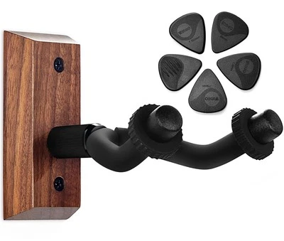 Guitar Wall Mount Hanger, Black Walnut Wood Guitar Wall Hanger Hook Holder St...